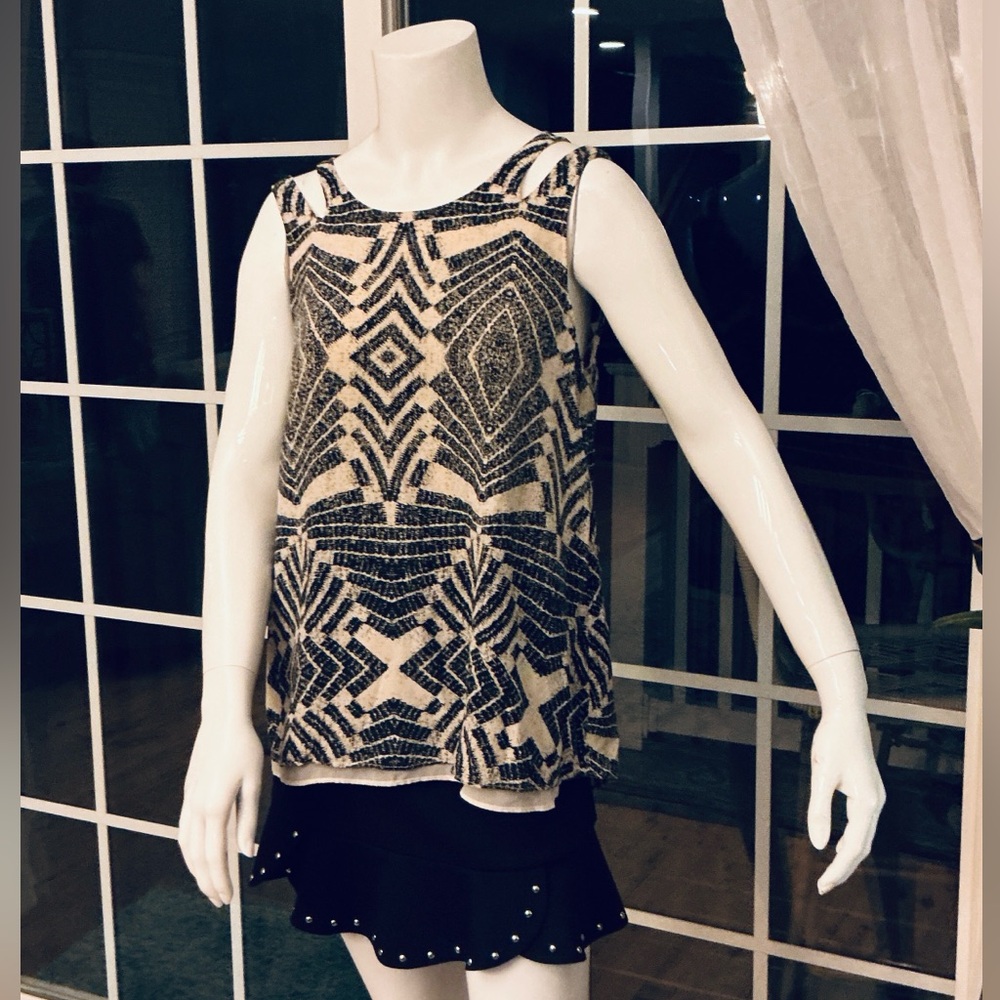 Anthropologie Swing Silk Paxi Sleeveless Tank Top  Fynn & Rose Vintage SZ Small